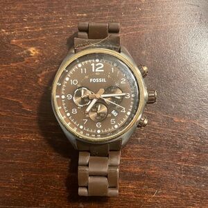 Fossil Dark Brown Chronograph Watch